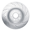 R1 14-16 Maserati Ghibli Rear Left Drilled & Slotted Silver Brake Rotor