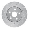 R1 18-22 Toyota C-HR Front Left Drilled & Slotted Silver Brake Rotor
