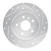 R1 18-24 Toyota Camry Rear Left Drilled & Slotted Silver Brake Rotor