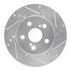R1 16-22 Toyota Prius Front Right Drilled & Slotted Silver Brake Rotor