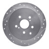 R1 10-20 Lexus RX450h Rear Right Drilled & Slotted Silver Brake Rotor