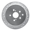 R1 10-20 Lexus RX450h Rear Left Drilled & Slotted Silver Brake Rotor