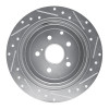 R1 10-20 Lexus RX450h Rear Left Drilled & Slotted Silver Brake Rotor