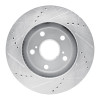 R1 06-18 Lexus HS250H Front Right Drilled & Slotted Silver Brake Rotor