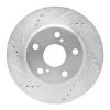 R1 06-18 Lexus HS250H Front Left Drilled & Slotted Silver Brake Rotor
