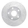 R1 05-15 Toyota Tacoma Front Left Drilled & Slotted Silver Brake Rotor