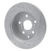 R1 06-18 Lexus HS250H Rear Left Drilled & Slotted Silver Brake Rotor