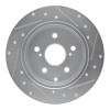 R1 06-18 Lexus HS250H Rear Left Drilled & Slotted Silver Brake Rotor