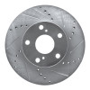 R1 05-15 Toyota Tacoma Front Right Drilled & Slotted Silver Brake Rotor