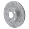 R1 05-15 Toyota Tacoma Front Right Drilled & Slotted Silver Brake Rotor