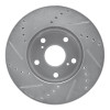 R1 05-15 Toyota Tacoma Front Right Drilled & Slotted Silver Brake Rotor