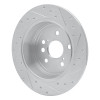 R1 04-05 Toyota RAV4 Rear Left Drilled & Slotted Silver Brake Rotor