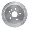 R1 04-09 Lexus RX350 Rear Right Drilled & Slotted Silver Brake Rotor
