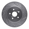 R1 04-09 Lexus RX330 Front Right Drilled & Slotted Silver Brake Rotor