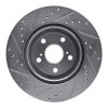R1 04-09 Lexus RX330 Front Right Drilled & Slotted Silver Brake Rotor