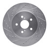 R1 04-09 Lexus RX350 Front Left Drilled & Slotted Silver Brake Rotor