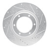 R1 93-97 Lexus LX450 Front Right Drilled & Slotted Silver Brake Rotor
