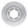 R1 93-97 Lexus LX450 Front Right Drilled & Slotted Silver Brake Rotor