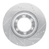 R1 93-97 Lexus LX450 Front Left Drilled & Slotted Silver Brake Rotor