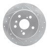 R1 99-03 Lexus RX300 Rear Right Drilled & Slotted Silver Brake Rotor