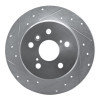 R1 99-03 Lexus RX300 Rear Left Drilled & Slotted Silver Brake Rotor