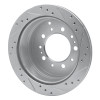 R1 98-07 Lexus LX470 Rear Left Drilled & Slotted Silver Brake Rotor