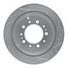 R1 98-07 Lexus LX470 Rear Left Drilled & Slotted Silver Brake Rotor