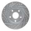R1 91-96 Toyota Previa Front Right Drilled & Slotted Silver Brake Rotor