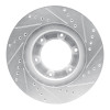 R1 90-92 Toyota Land Cruiser Front Left Drilled & Slotted Silver Brake Rotor