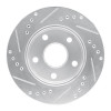 R1 91-94 Toyota Previa Front Right Drilled & Slotted Silver Brake Rotor