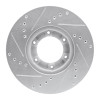 R1 89-93 Toyota Pickup Front Right Drilled & Slotted Silver Brake Rotor