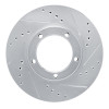 R1 86-89 Toyota Van Front Right Drilled & Slotted Silver Brake Rotor