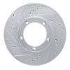 R1 86-89 Toyota Van Front Left Drilled & Slotted Silver Brake Rotor