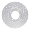 R1 86-89 Toyota Van Wagon Front Right Drilled & Slotted Silver Brake Rotor