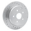 R1 86-97 Toyota Previa Rear Right Drilled & Slotted Silver Brake Rotor