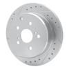 R1 86-97 Toyota Previa Rear Left Drilled & Slotted Silver Brake Rotor