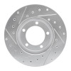 R1 79-83 Toyota Pickup Front Right Drilled & Slotted Silver Brake Rotor