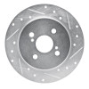 R1 12-18 Toyota Yaris (USA/Canada) Rear Right Drilled & Slotted Silver Brake Rotor