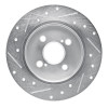 R1 12-18 Toyota Yaris (USA/Canada) Rear Right Drilled & Slotted Silver Brake Rotor