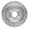 R1 12-18 Toyota Yaris (USA/Canada) Rear Left Drilled & Slotted Silver Brake Rotor