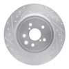 R1 15-22 Lexus RC F Left Rear Drilled & Slotted Silver Brake Rotor