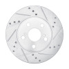 R1 10-17 Lexus CT200H Front Right Drilled & Slotted Silver Brake Rotor