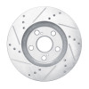 R1 10-17 Lexus CT200H Front Right Drilled & Slotted Silver Brake Rotor