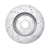 R1 10-17 Lexus CT200H Front Left Drilled & Slotted Silver Brake Rotor