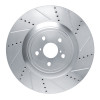 R1 15-22 Lexus RC F Right Front Drilled & Slotted Silver Brake Rotor