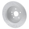 R1 09-15 Toyota Venza Rear Left Drilled & Slotted Silver Brake Rotor