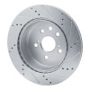 R1 06-20 Lexus GS200T Rear Left Drilled & Slotted Silver Brake Rotor