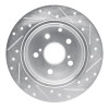 R1 09-13 Pontiac Vibe Rear Left Drilled & Slotted Silver Brake Rotor