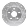 R1 08-18 Pontiac Vibe Rear Right Drilled & Slotted Silver Brake Rotor