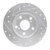 R1 08-18 Pontiac Vibe Rear Right Drilled & Slotted Silver Brake Rotor